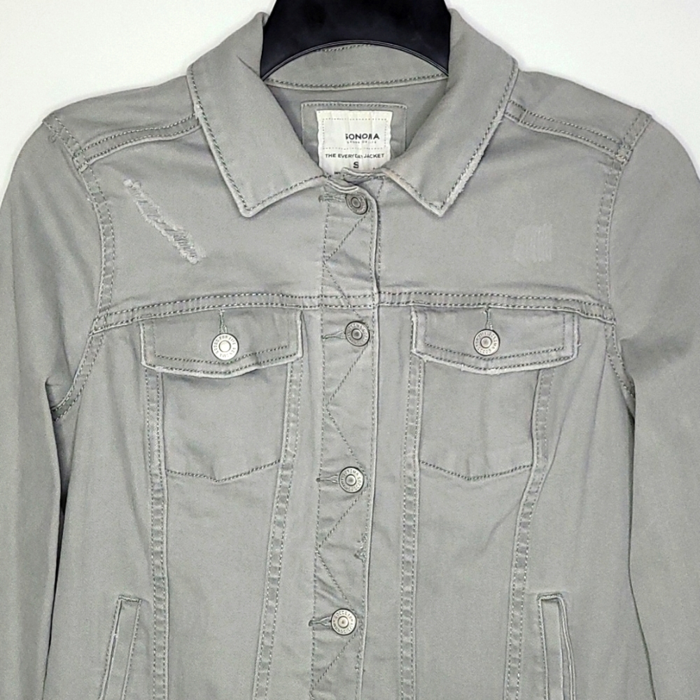 SONOMA▪︎WOMEN'S DISTRESSED JEAN JACKET▪︎SIZE S